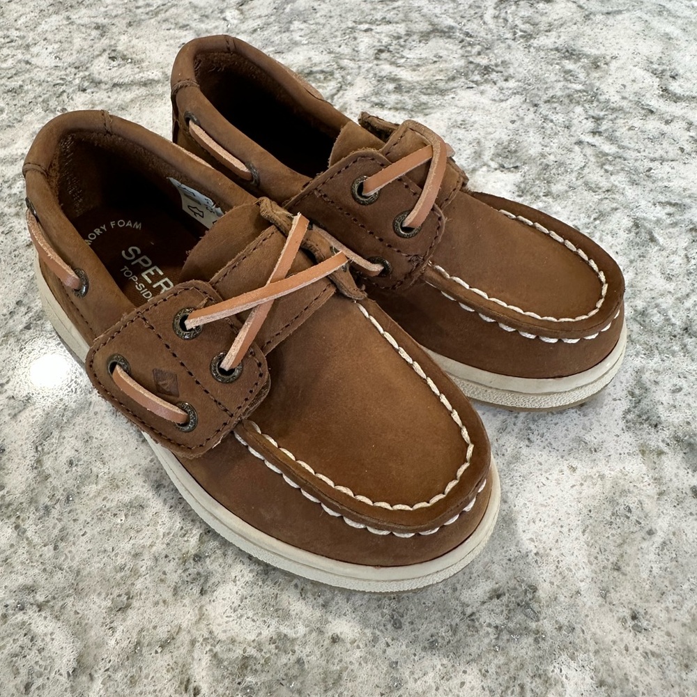 Sperry Kids Tan Moccasins